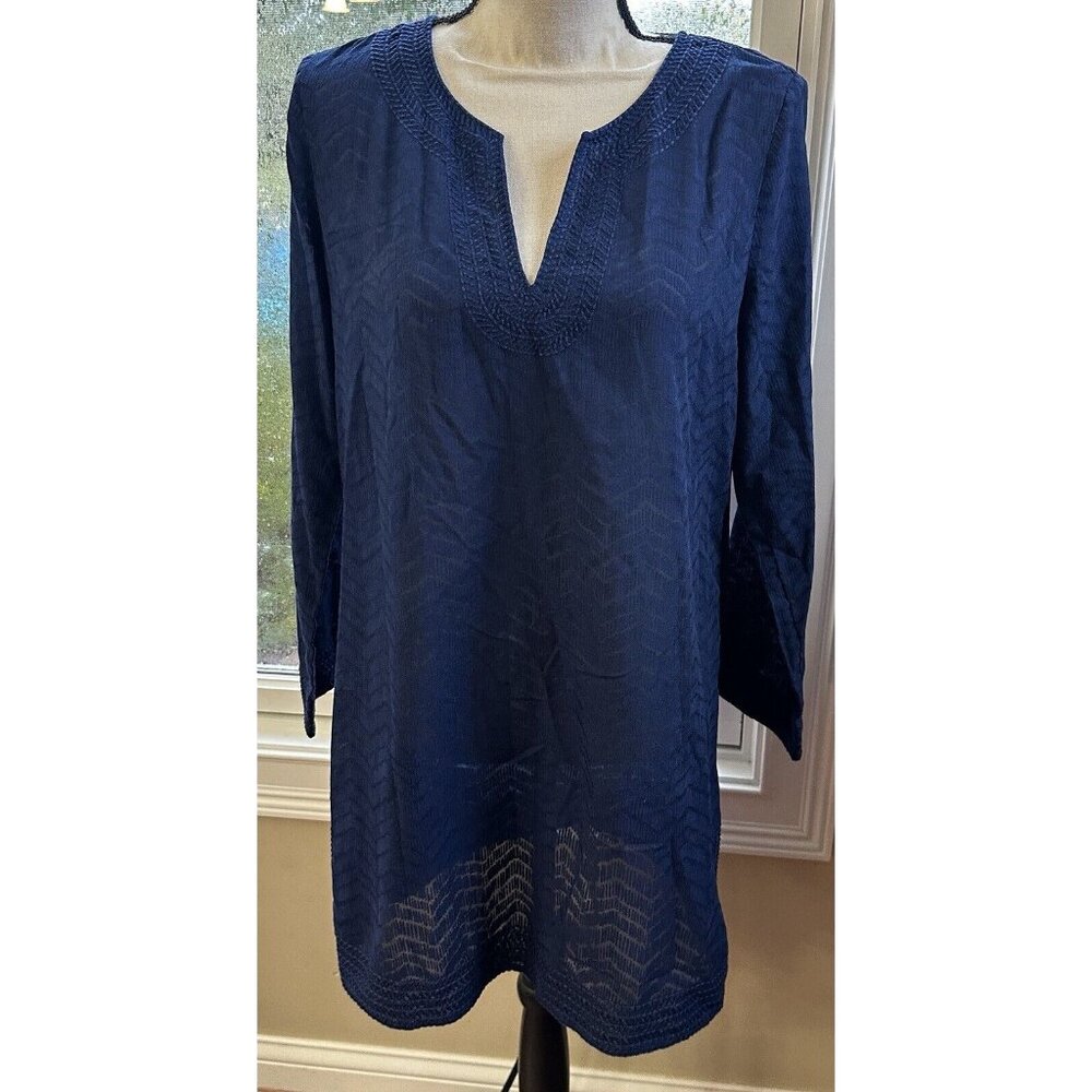 Vineyard Vines Swim Cover-Up Beach‎ Navy Blue Cotton Women's Size S Small